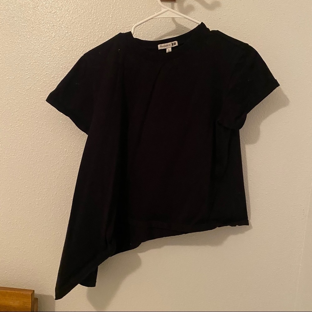 Black Asymmetrical Tee Shirt - Size Medium